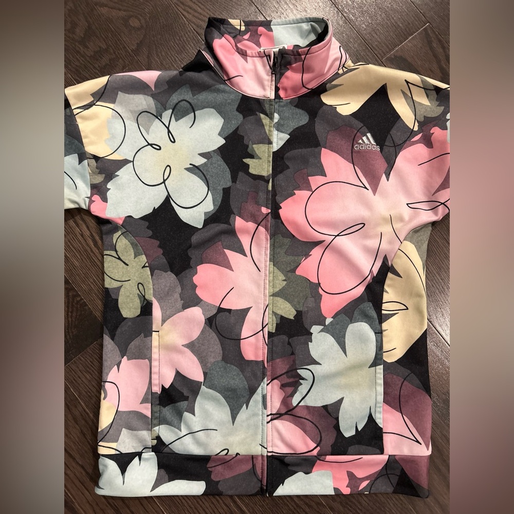 Adidas girls zip up size Large
